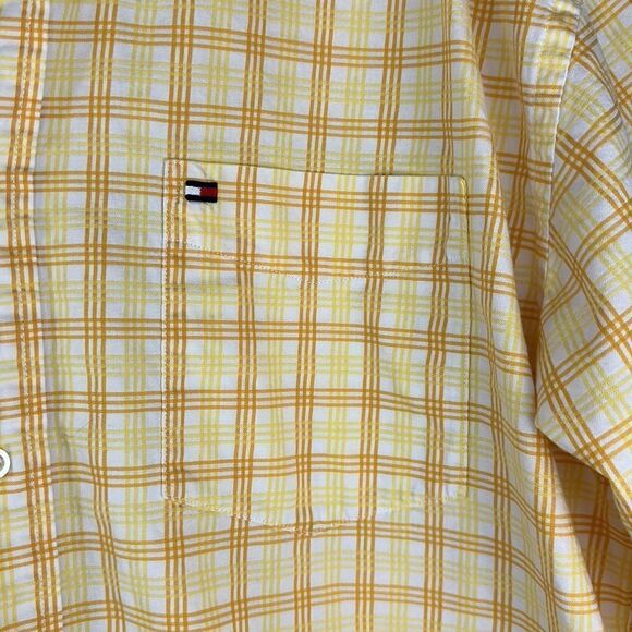 Tommy Hilfiger Yellow Orange Large Button Down Dress Shirt - Picture 2 of 7